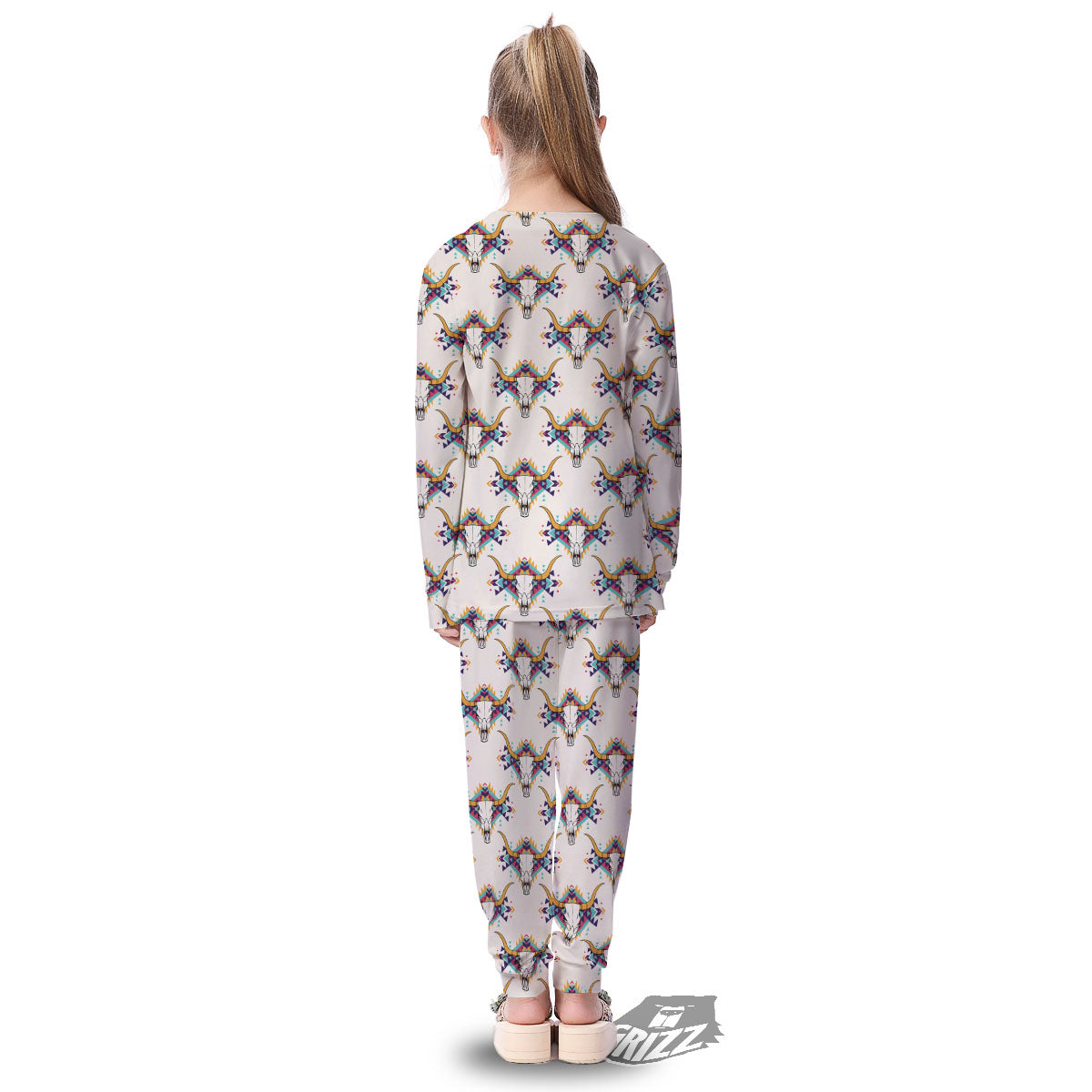 Buffalo Native Print Pattern Kid's Pajamas-grizzshop