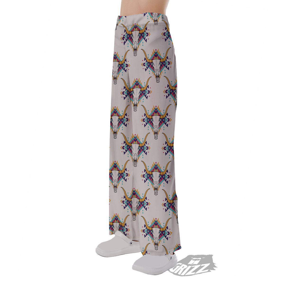 Buffalo Native Print Pattern Pajama Pants-grizzshop