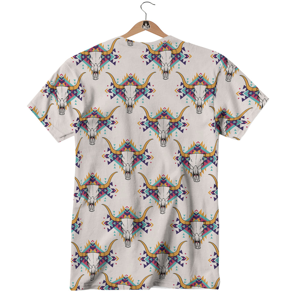Buffalo Native Print Pattern T-Shirt-grizzshop
