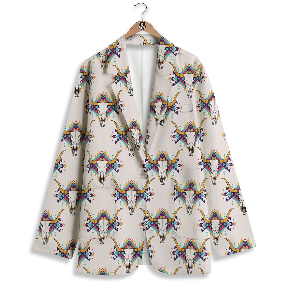 Buffalo Native Print Pattern Women's Blazer-grizzshop