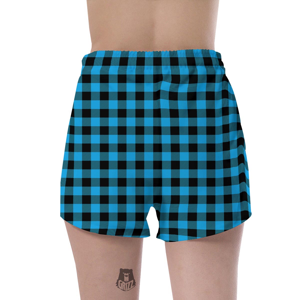 Buffalo Plaid Blue Print Women's Shorts-grizzshop