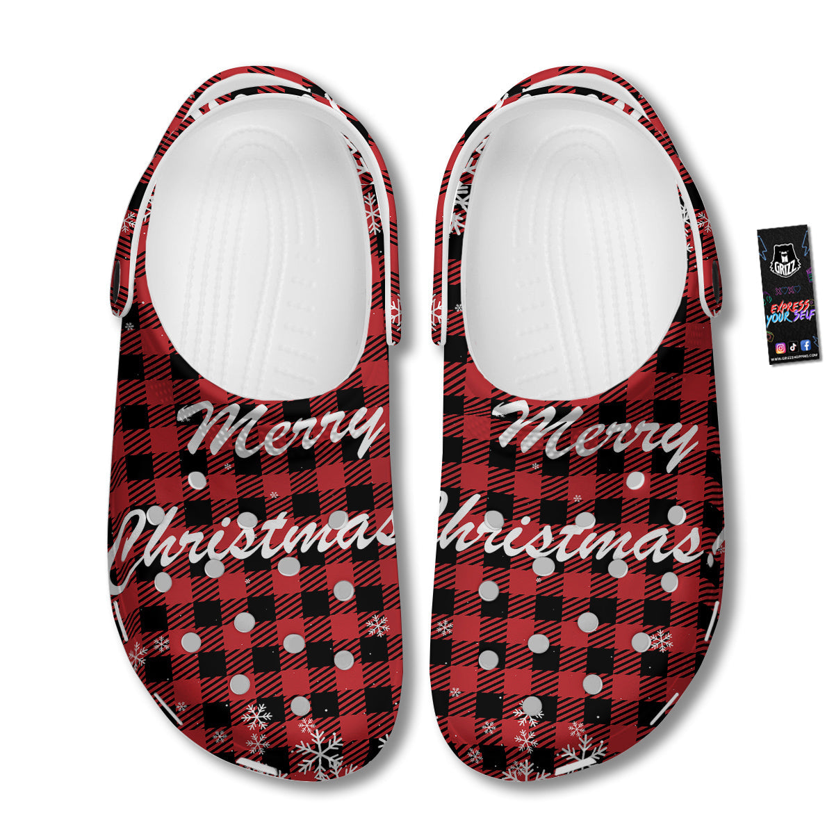 Buffalo Plaid Christmas Print Clog-grizzshop