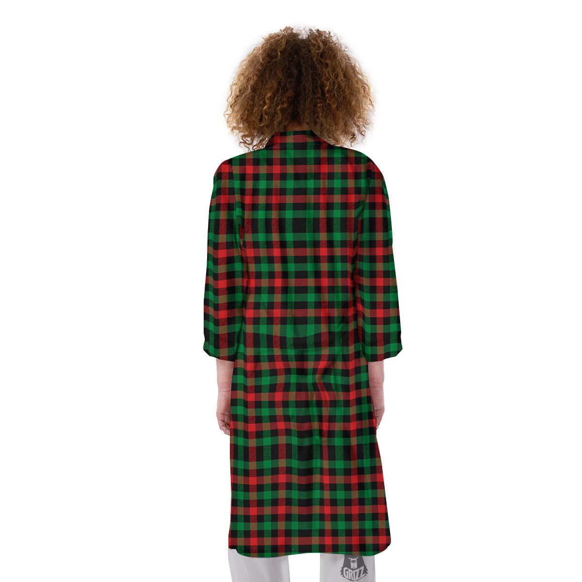Buffalo Plaid Green Red And Black Print Kimono-grizzshop