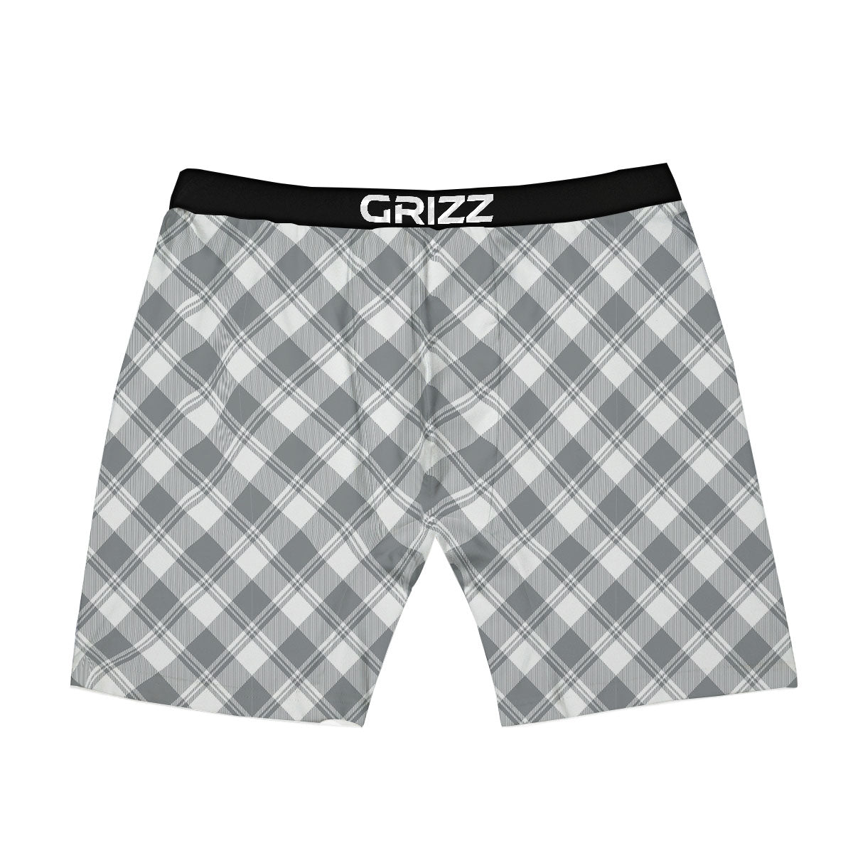 Buffalo Plaid Grey Print Pattern Boxer Briefs-grizzshop