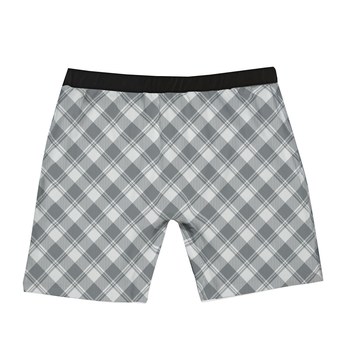 Buffalo Plaid Grey Print Pattern Boxer Briefs-grizzshop