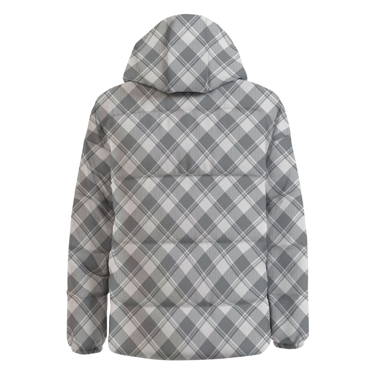 Buffalo Plaid Grey Print Pattern Down Jacket-grizzshop