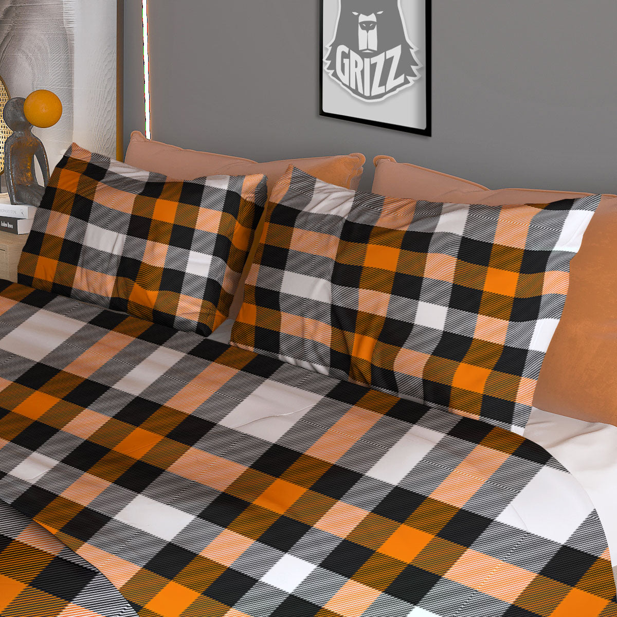 Buffalo Plaid Halloween Print Pattern Duvet Cover Bedding Set