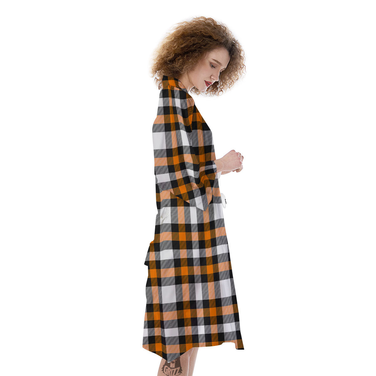 Buffalo Plaid Halloween Print Pattern Kimono-grizzshop