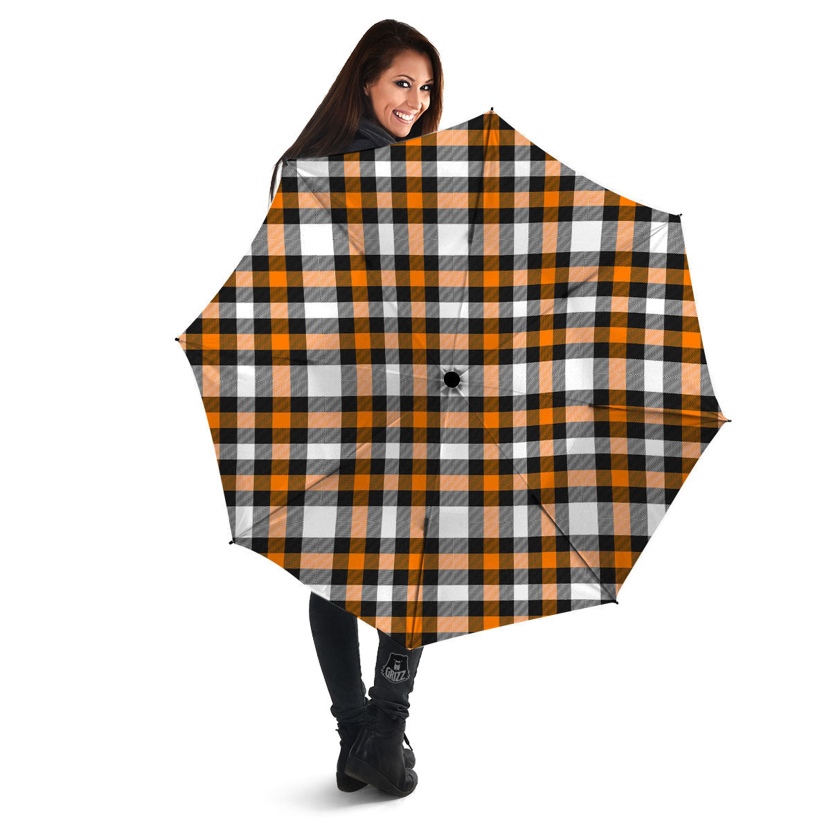 Buffalo Plaid Halloween Print Pattern Umbrella-grizzshop