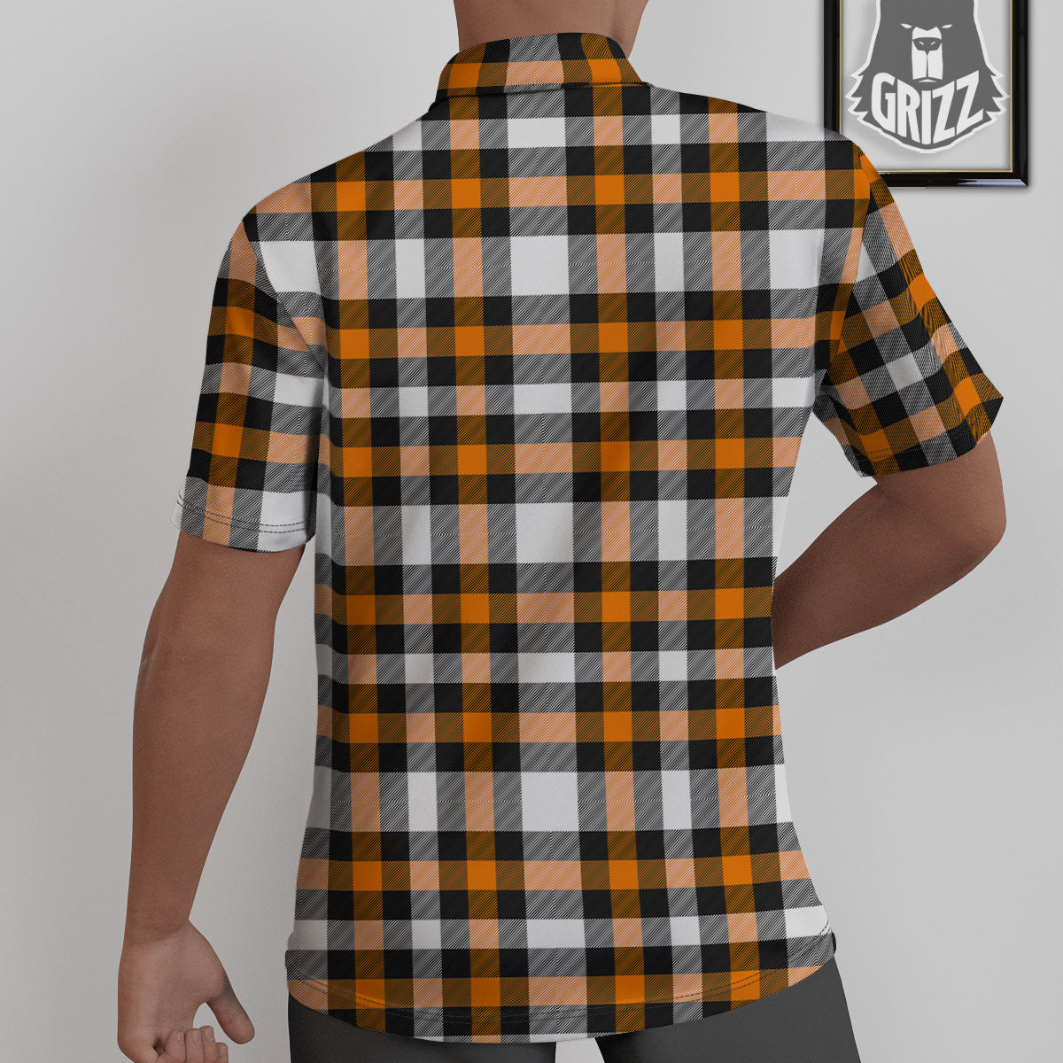 Buffalo Plaid Halloween Print Pattern Untucked Shirts-grizzshop