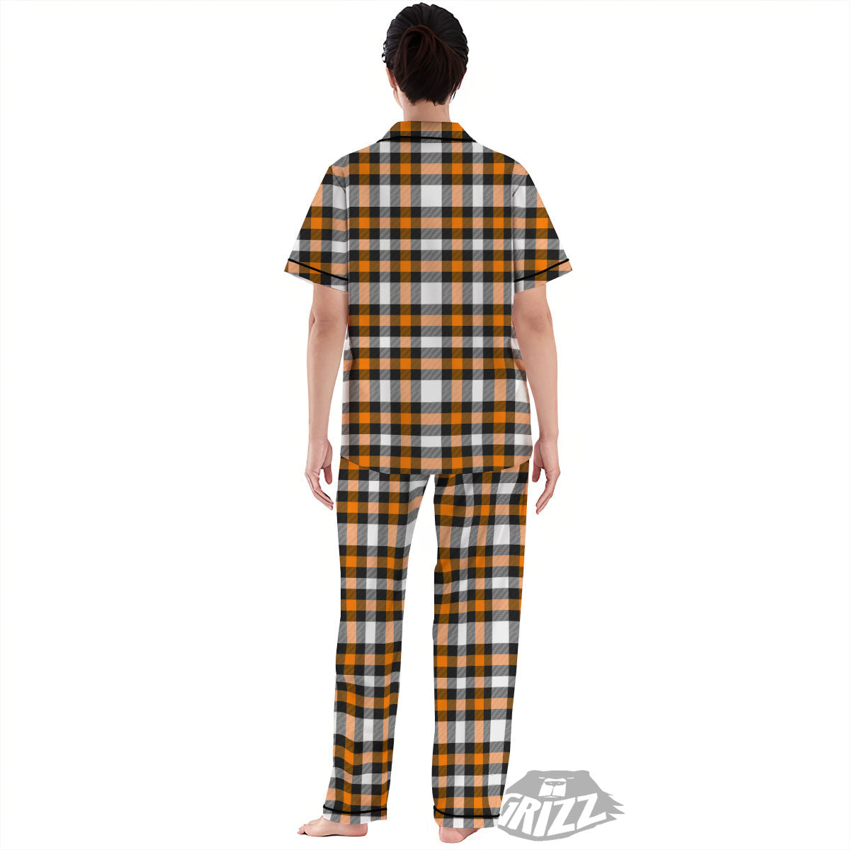 Buffalo Plaid Halloween Print Pattern Women's Pajamas Set-grizzshop