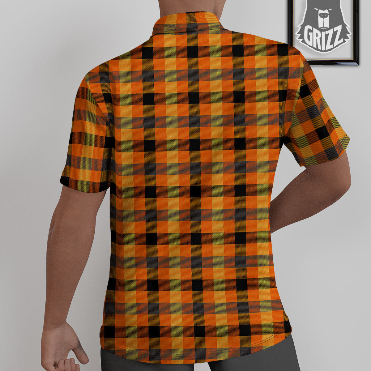 Buffalo Plaid Halloween Print Untucked Shirts-grizzshop
