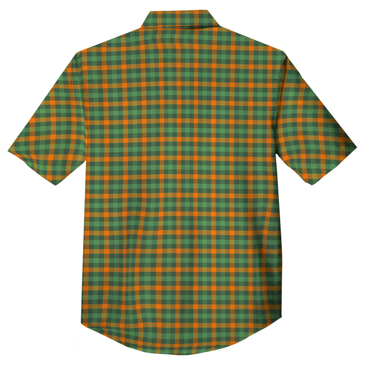 Buffalo Plaid Orange And Green Print Button Up Shirt-grizzshop