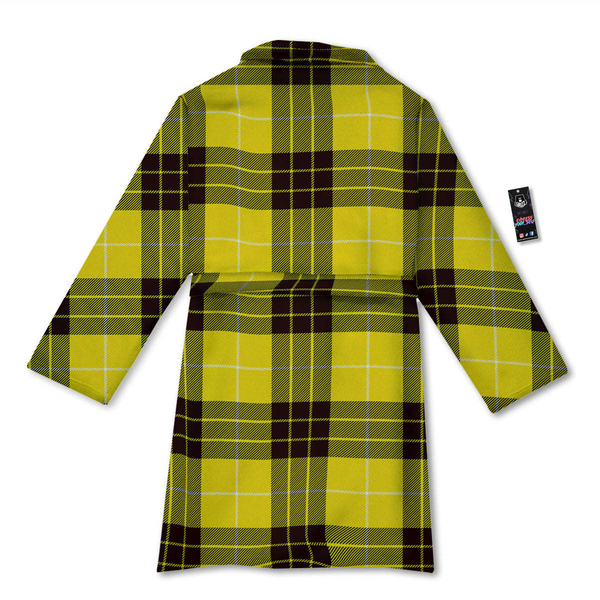 Buffalo Plaid Yellow Print Pattern Bathrobe-grizzshop