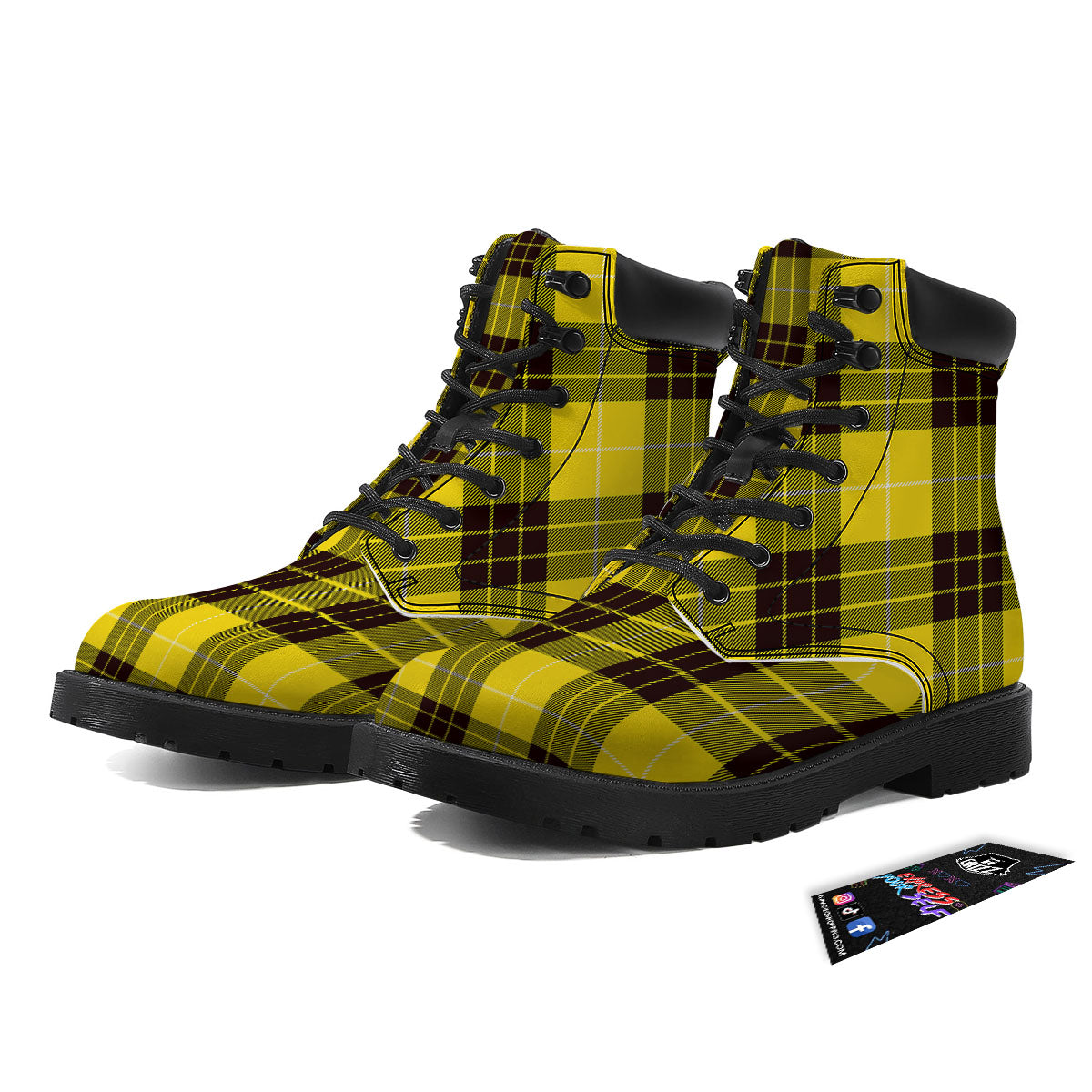 Buffalo Plaid Yellow Print Pattern Boots-grizzshop