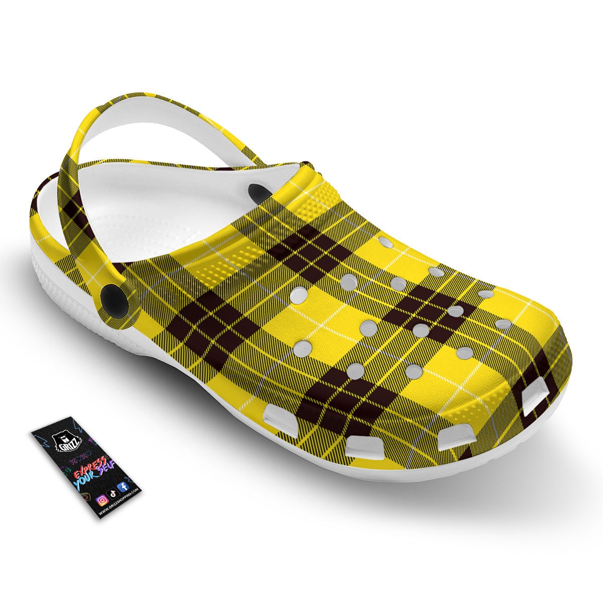 Buffalo Plaid Yellow Print Pattern Clog-grizzshop