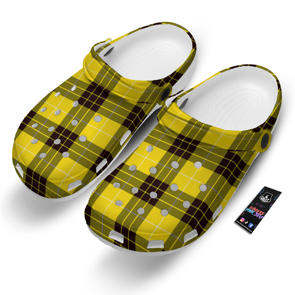 Buffalo Plaid Yellow Print Pattern Clog-grizzshop
