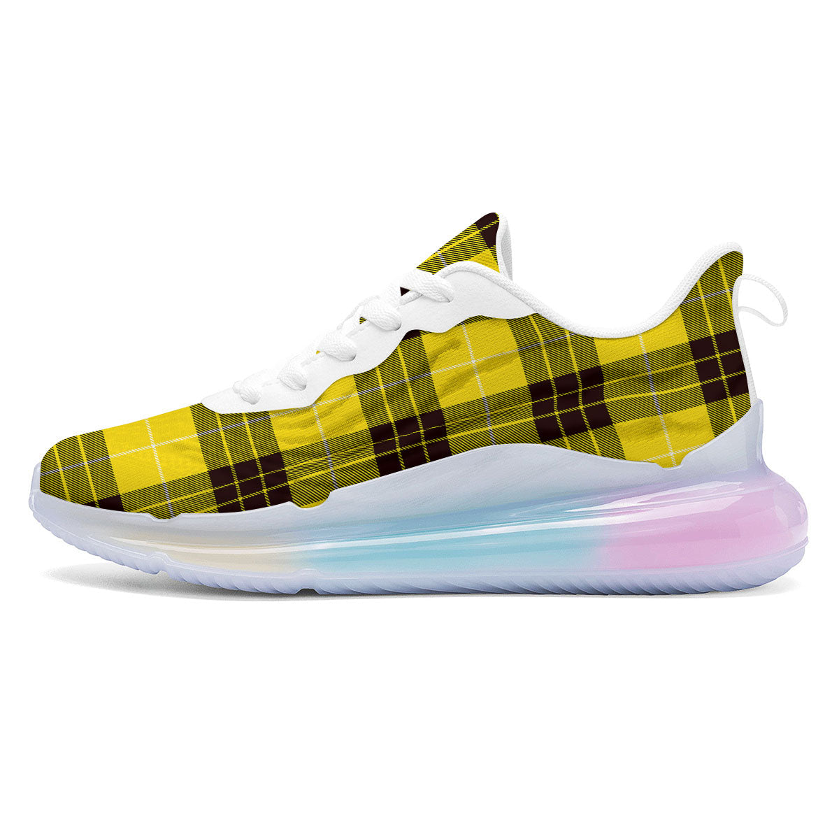 Buffalo Plaid Yellow Print Pattern Running Sneakers-grizzshop