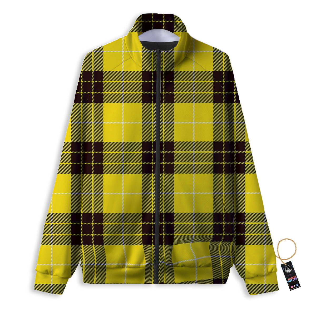 Buffalo Plaid Yellow Print Pattern Track Jacket-grizzshop