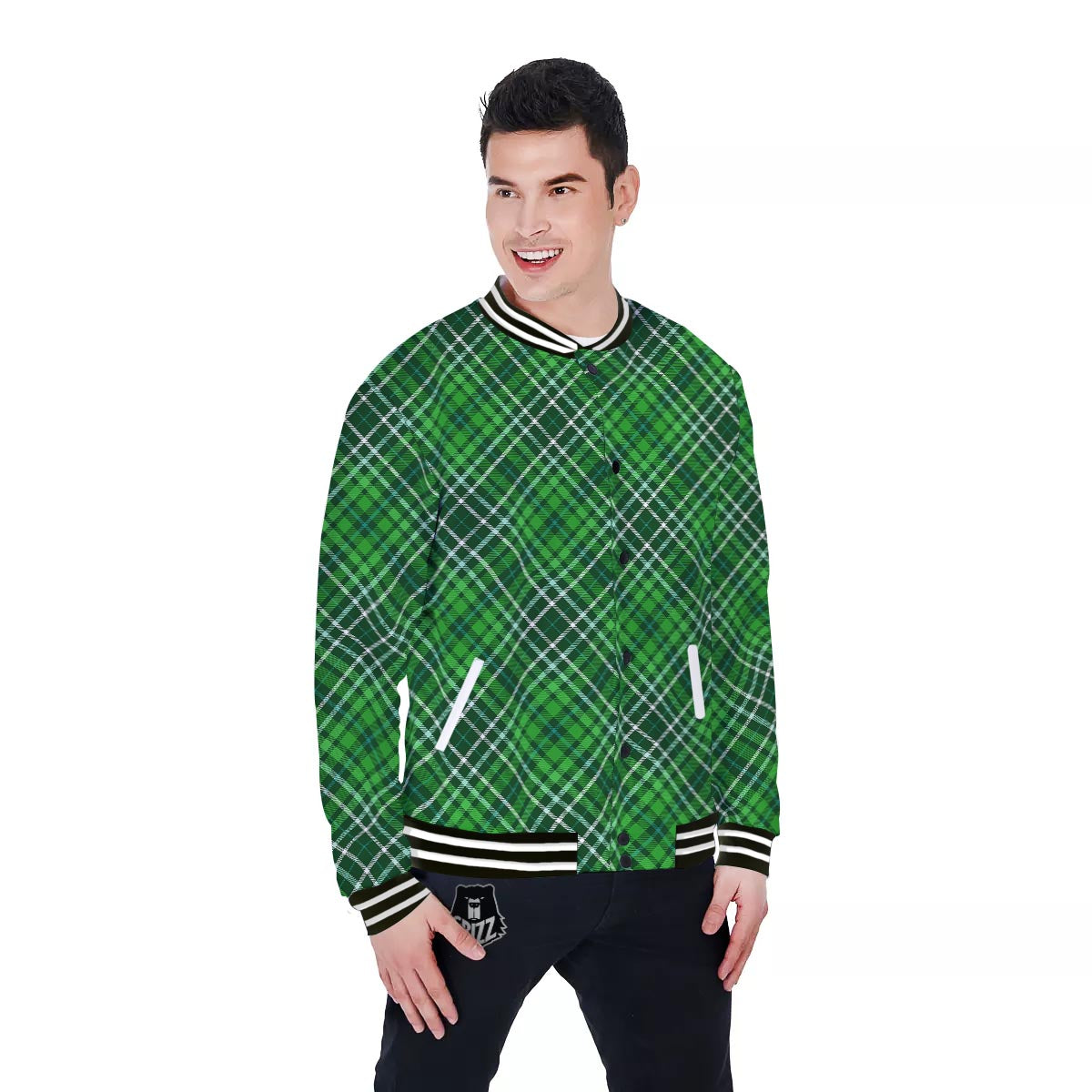 Buffalo St. Patrick's Day Print Pattern Baseball Jacket-grizzshop