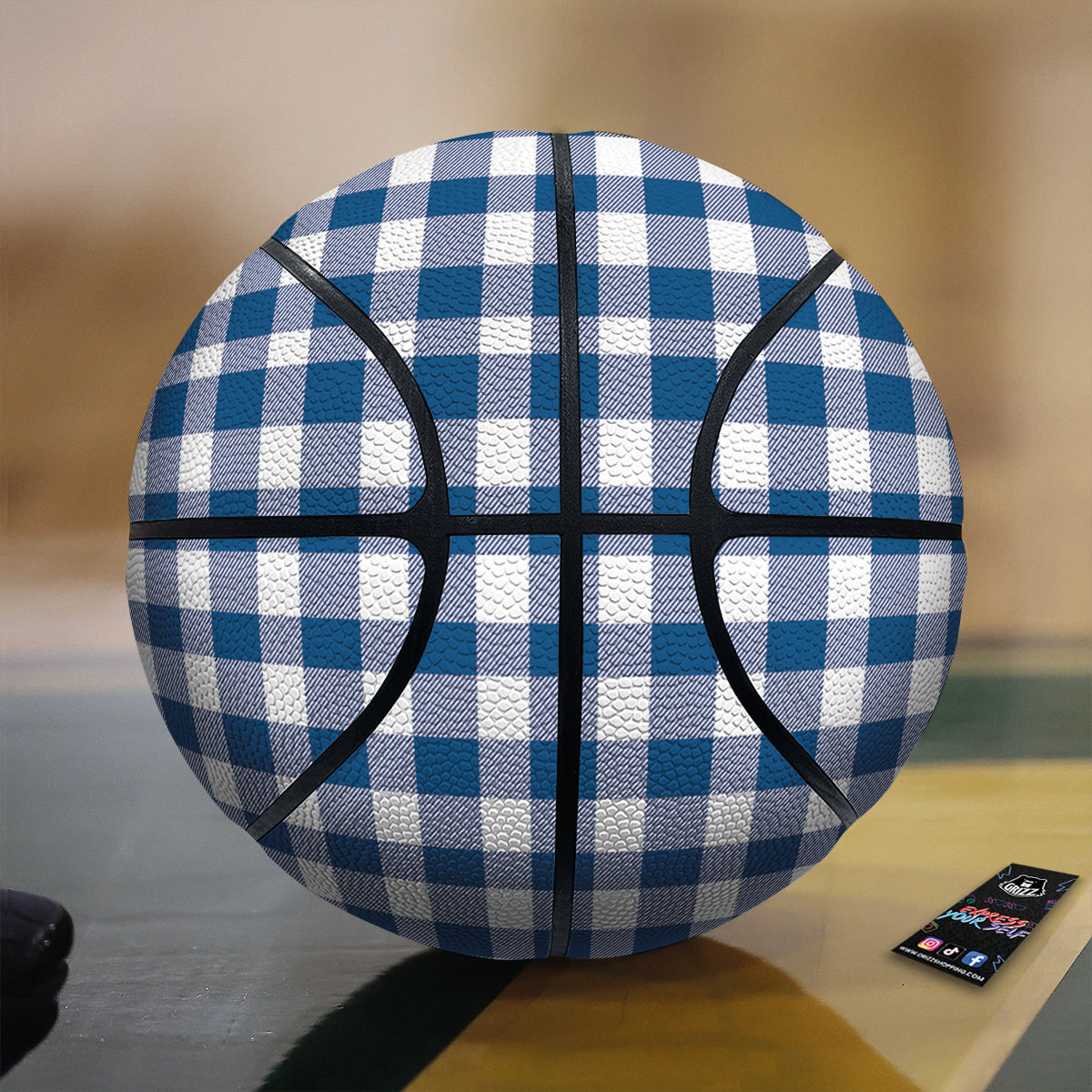 Buffalo Check Blue Print Pattern Basketball