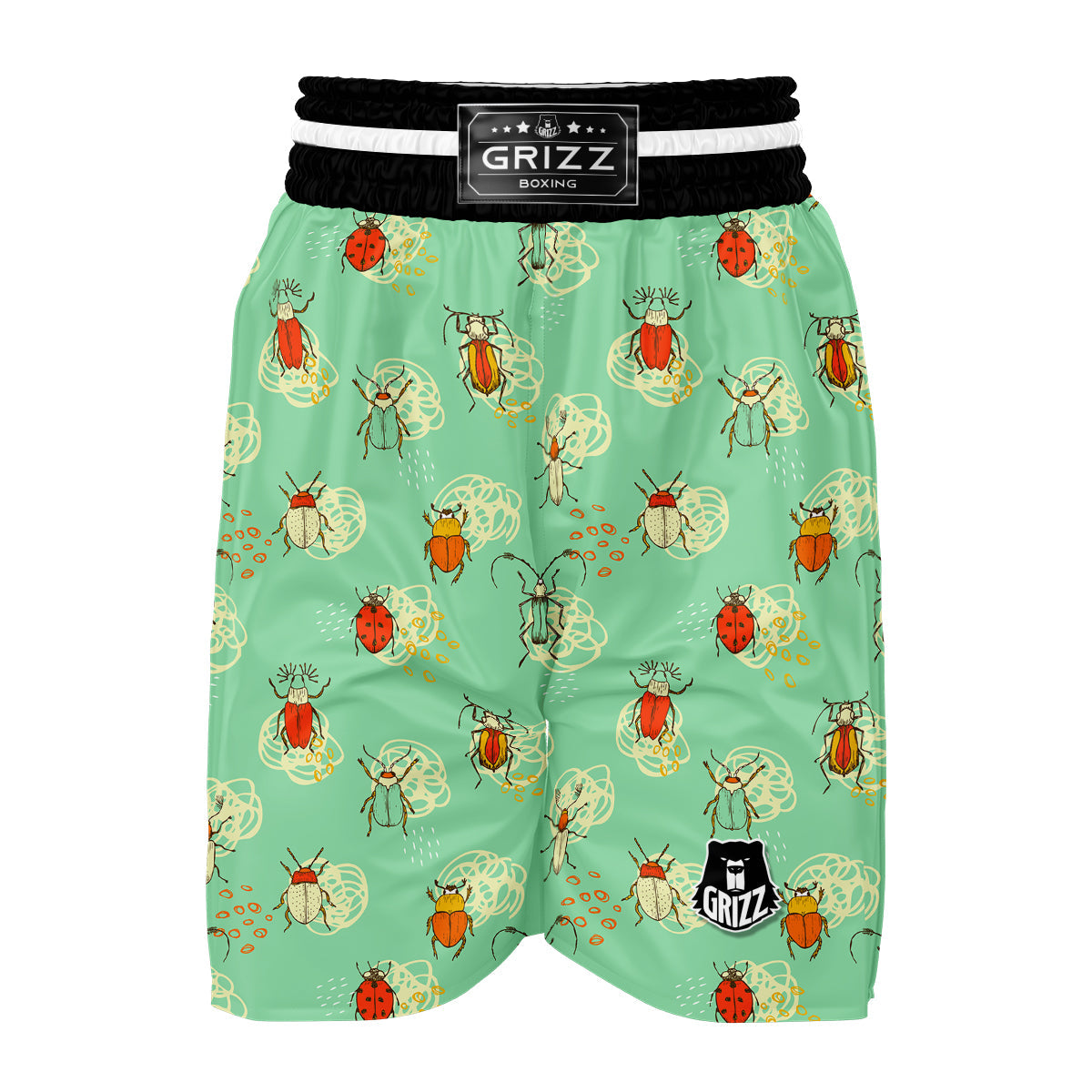 Bug Print Pattern Boxing Shorts-grizzshop