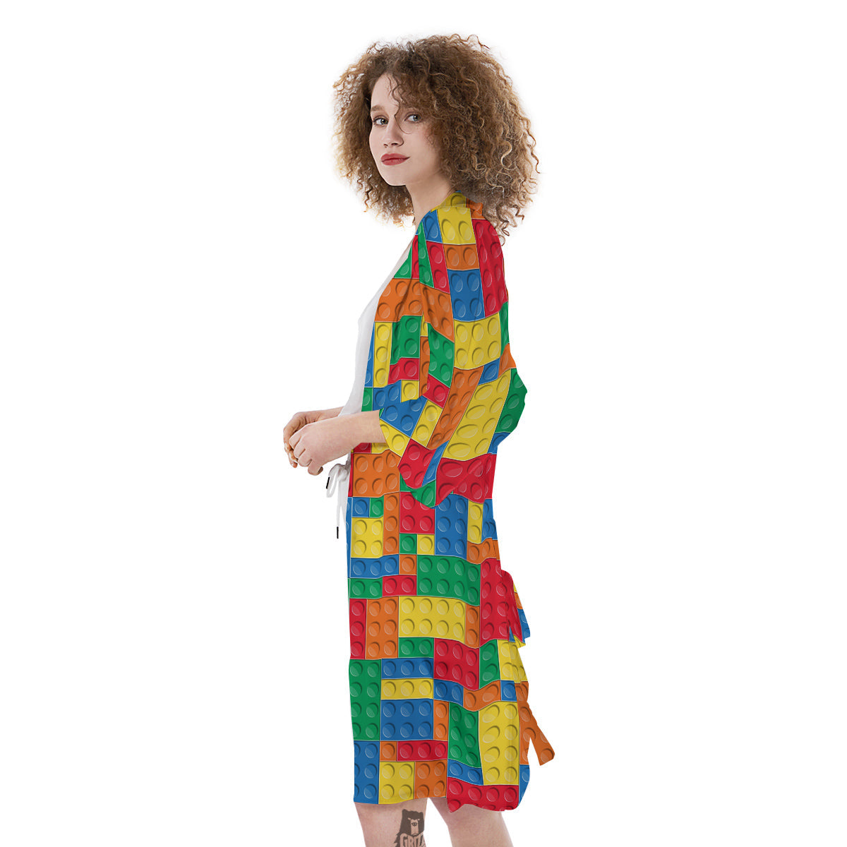 Building Blocks Colorful Plastic Print Kimono-grizzshop