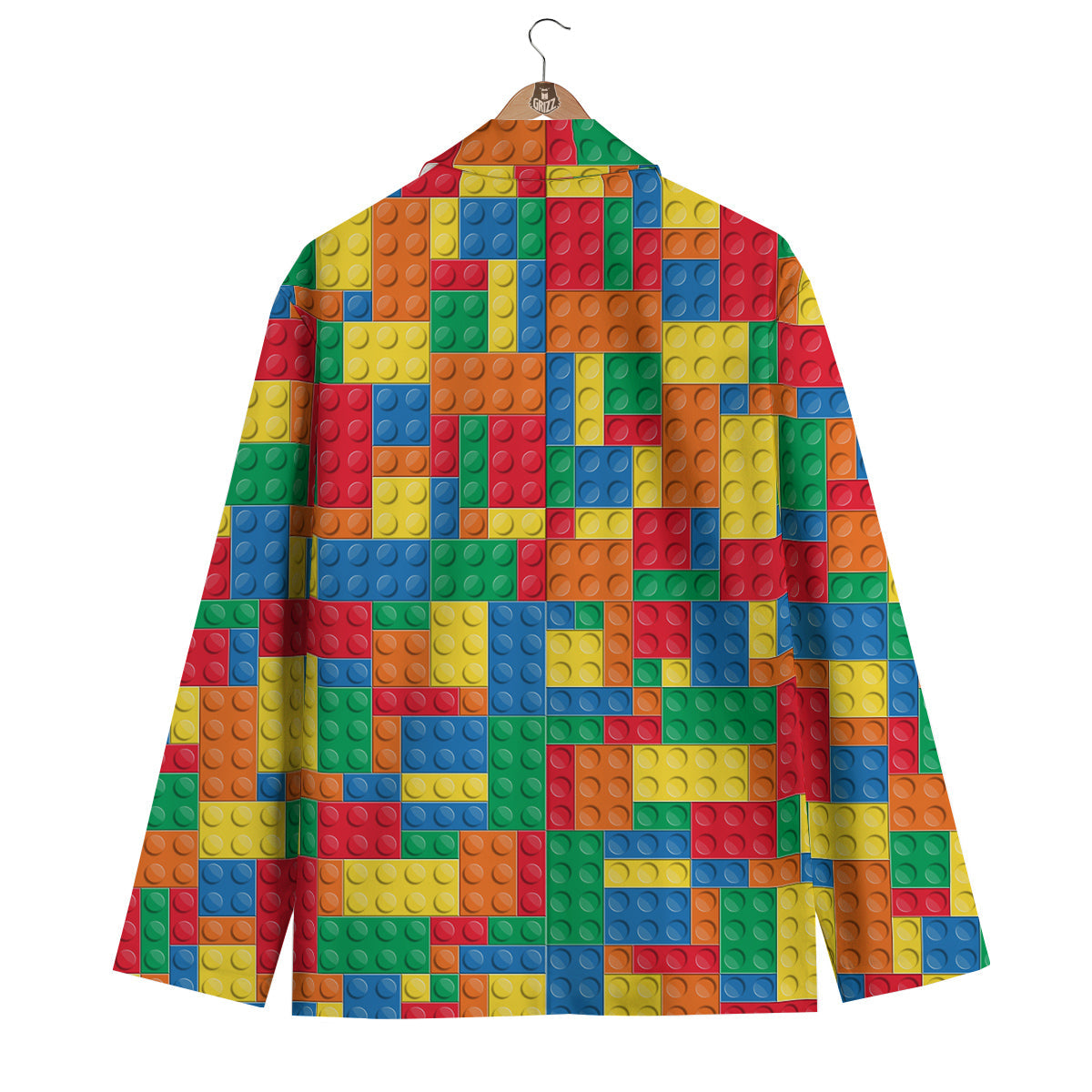 Building Blocks Colorful Plastic Print Men's Blazer-grizzshop