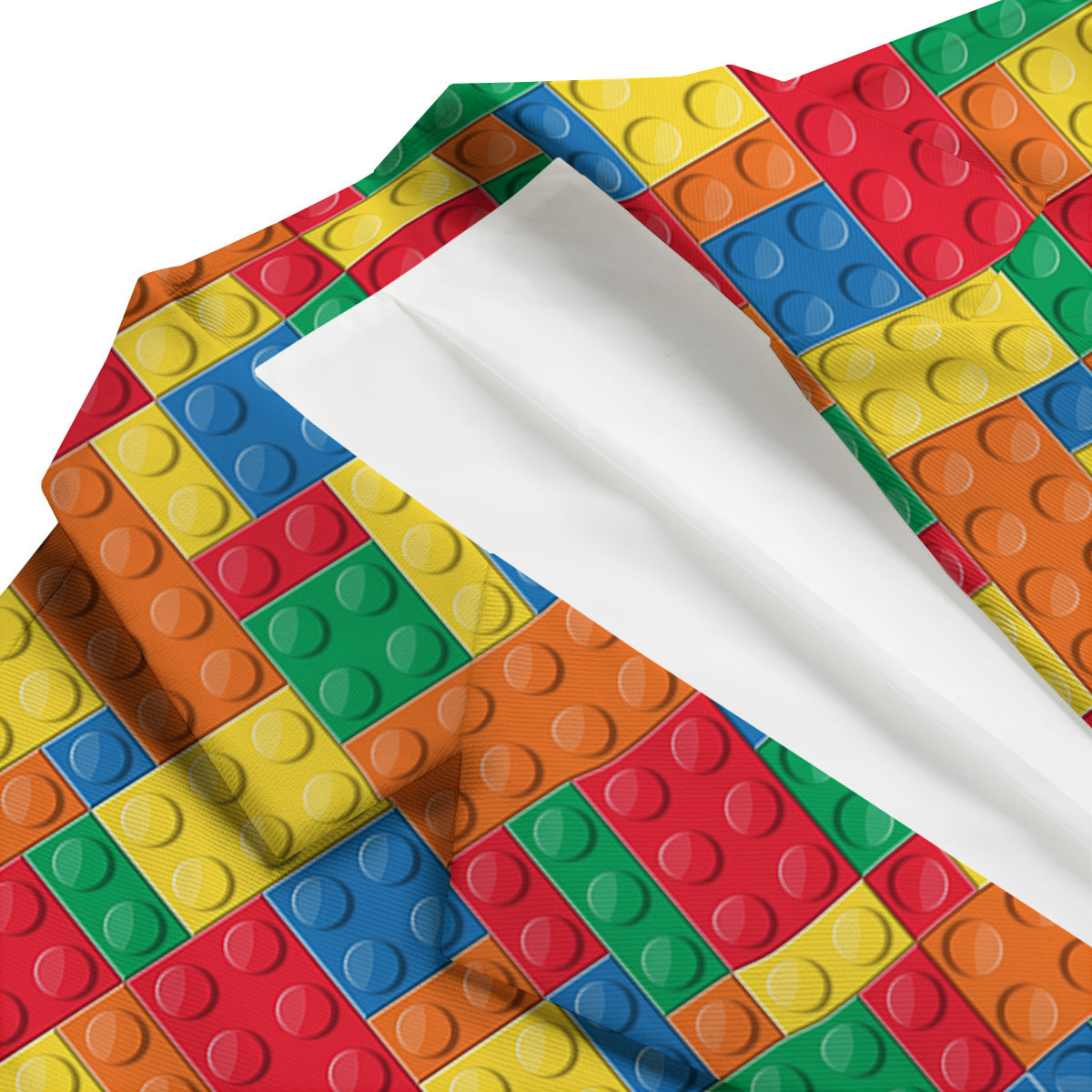 Building Blocks Colorful Plastic Print Men's Blazer-grizzshop