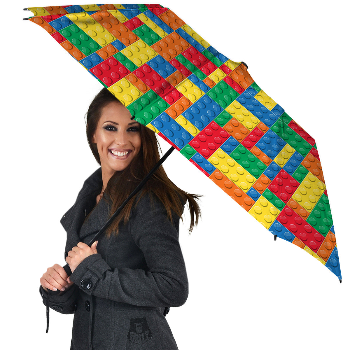 Building Blocks Colorful Plastic Print Umbrella-grizzshop