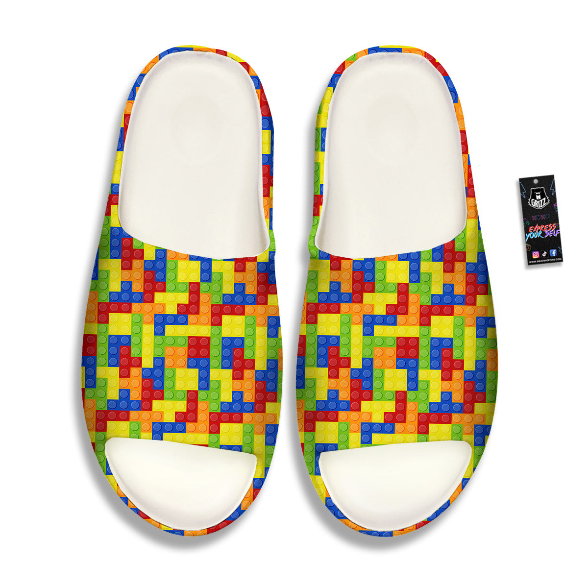 Building Blocks Colorful Print Pattern Sandals-grizzshop