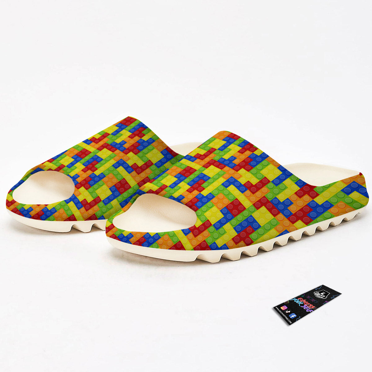 Building Blocks Colorful Print Pattern Sandals-grizzshop