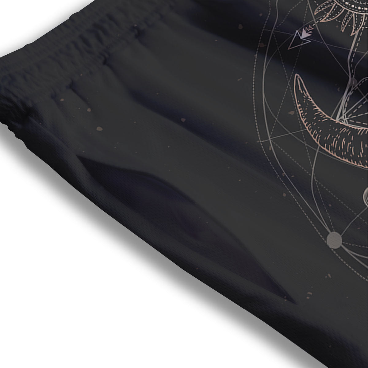 Bull Skull Geometric Print Mesh Shorts