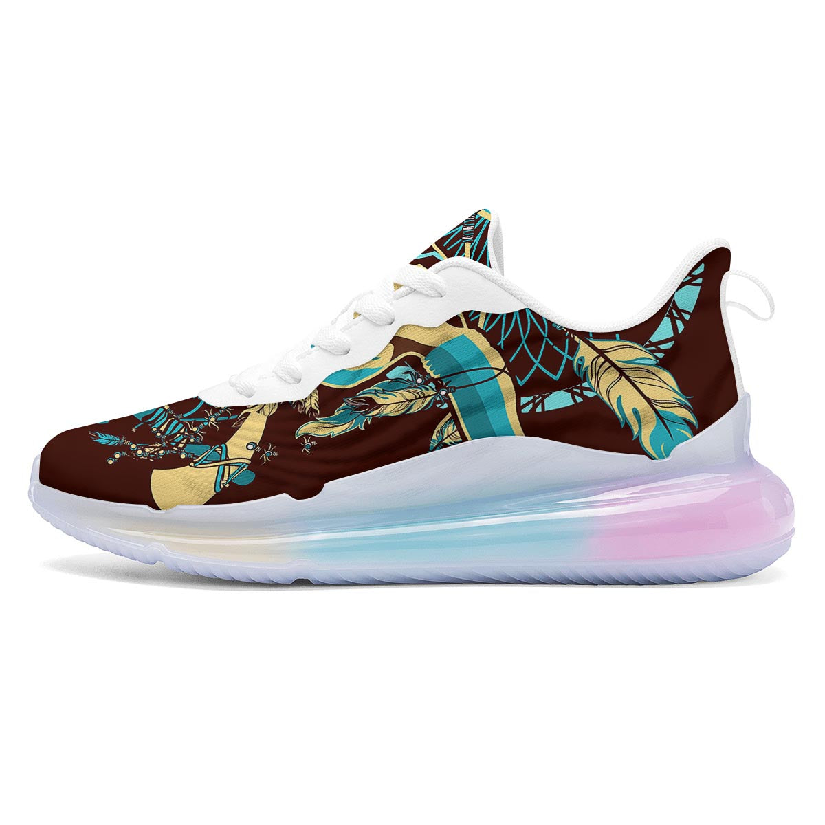 Bull Skull Indian Tribal Print Running Sneakers-grizzshop