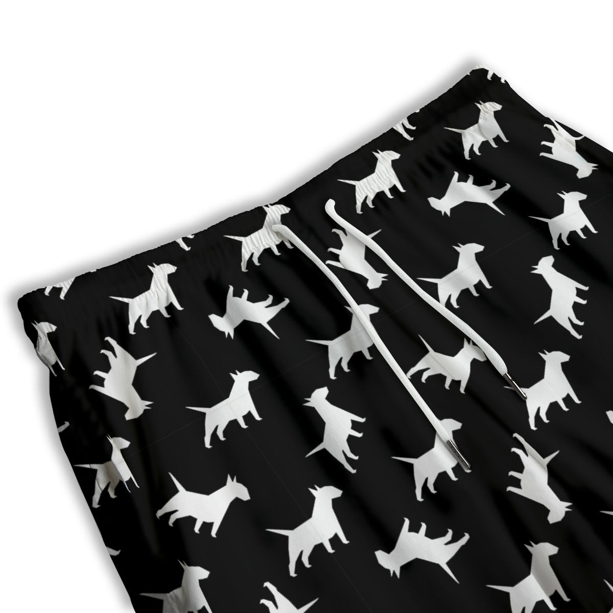Bull Terrier Black Print Pattern Men's Athletic Shorts