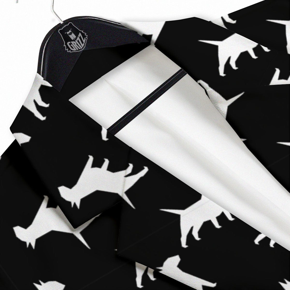Bull Terrier Black Print Pattern Men's Sport Coat-grizzshop