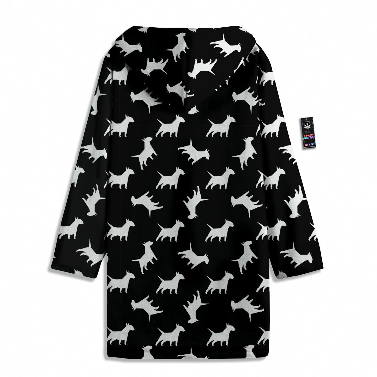 Bull Terrier Black Print Pattern Men's Windbreaker Jacket-grizzshop