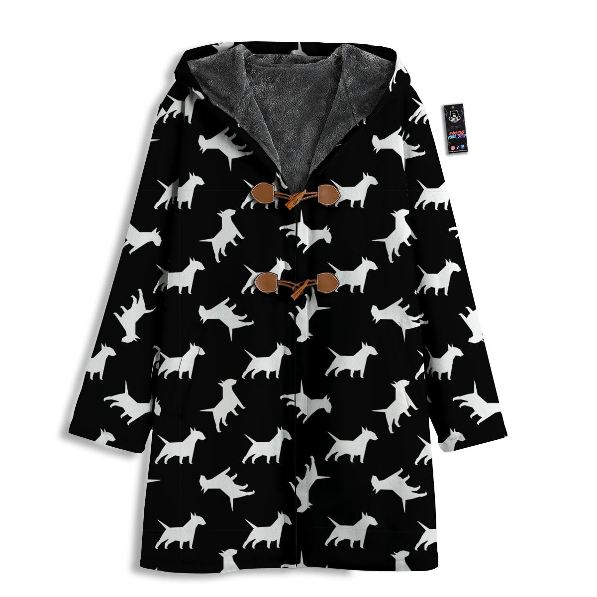 Bull Terrier Black Print Pattern Men's Windbreaker Jacket-grizzshop