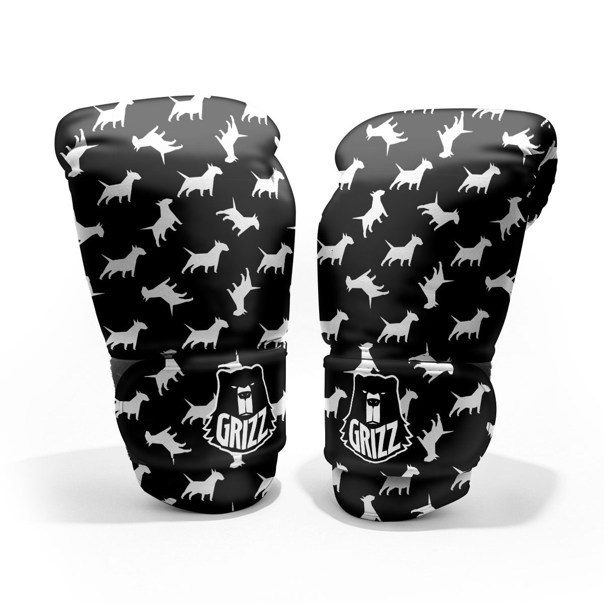 Bull Terrier Black Print Pattern Pro Boxing Glove
