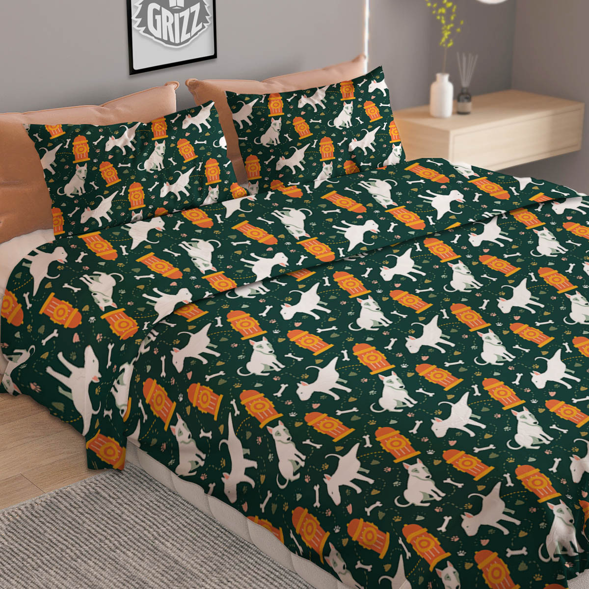 Cannabis Leaf Green Print Pattern Duvet Cover Bedding Set