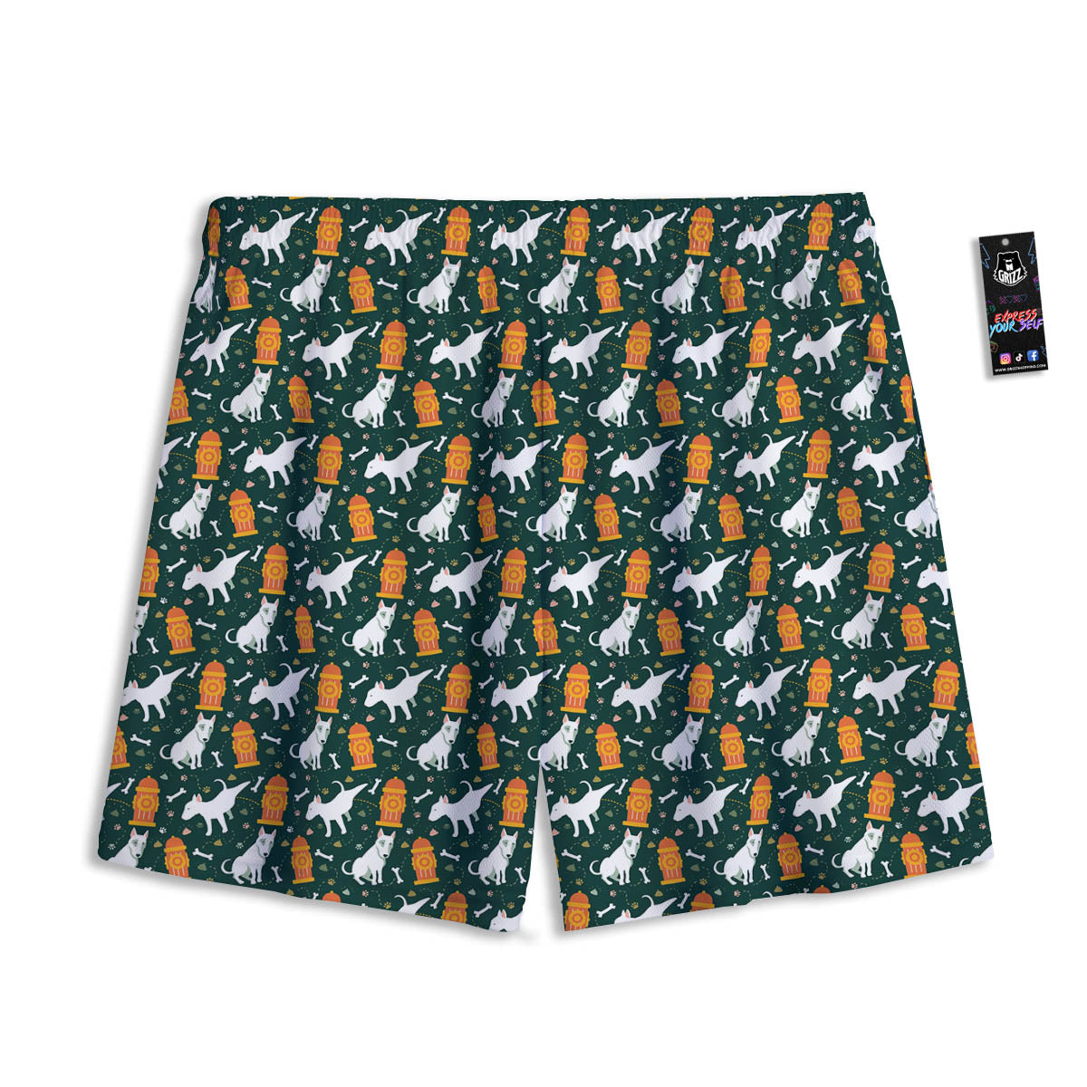 Cannabis Leaf Green Print Pattern Mesh Shorts