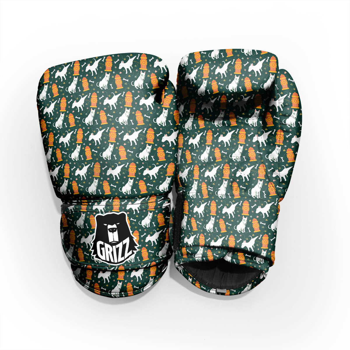 Bull Terrier Cartoon Print Pattern Pro Boxing Glove