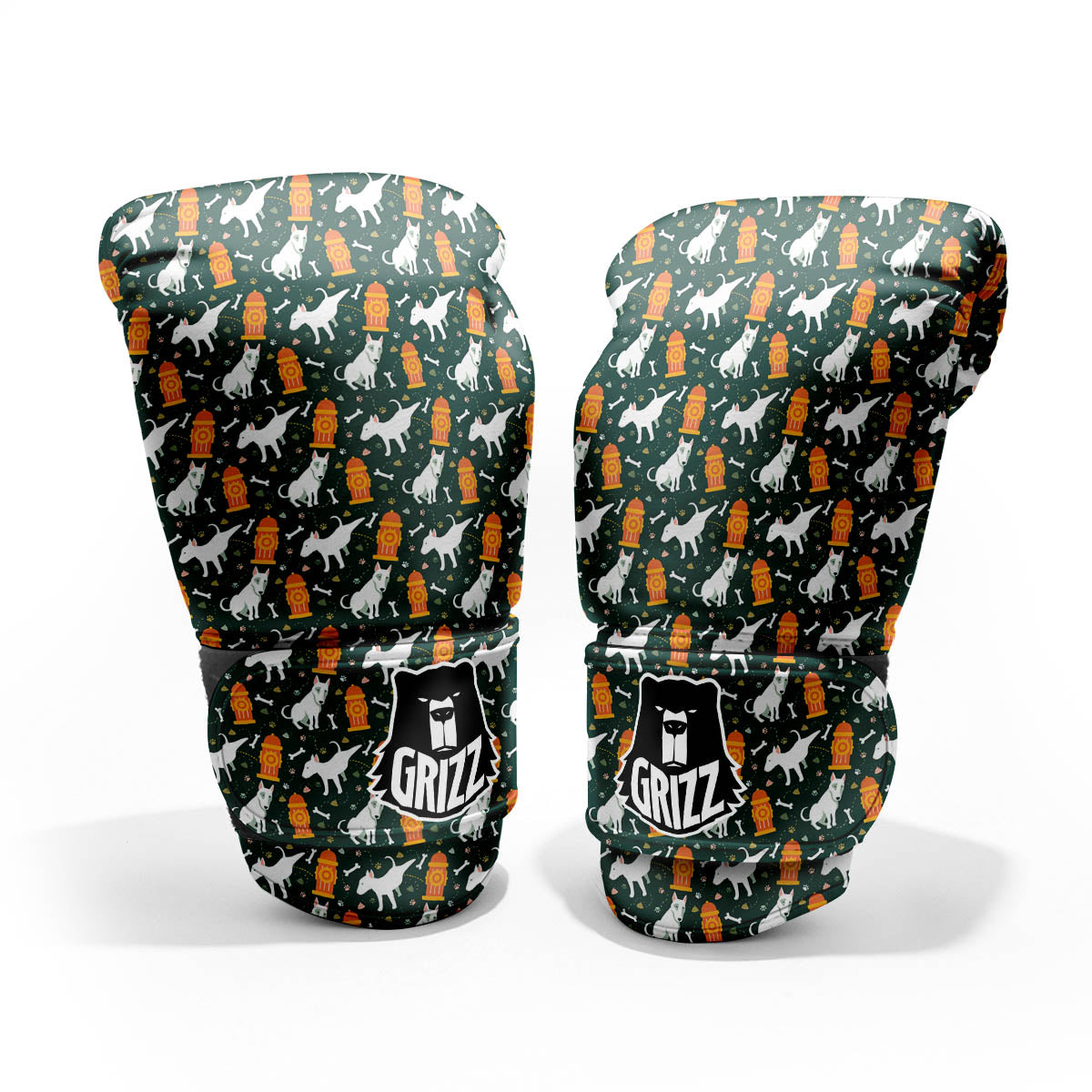 Bull Terrier Cartoon Print Pattern Pro Boxing Glove