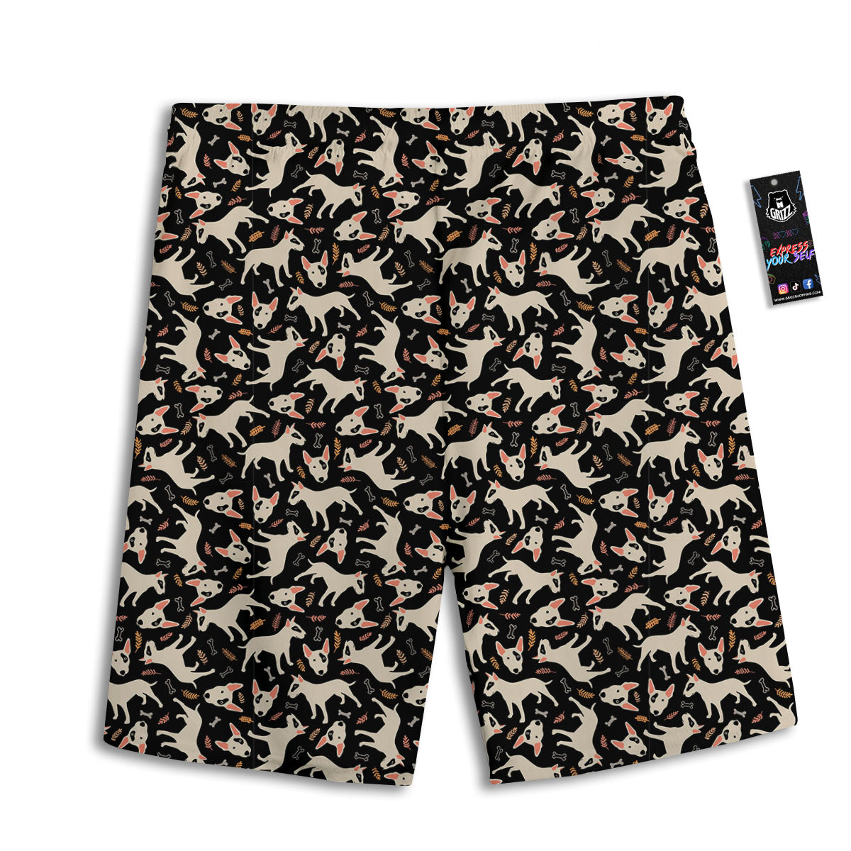 Buffalo Check Lava Orange Print Pattern Men's Athletic Shorts