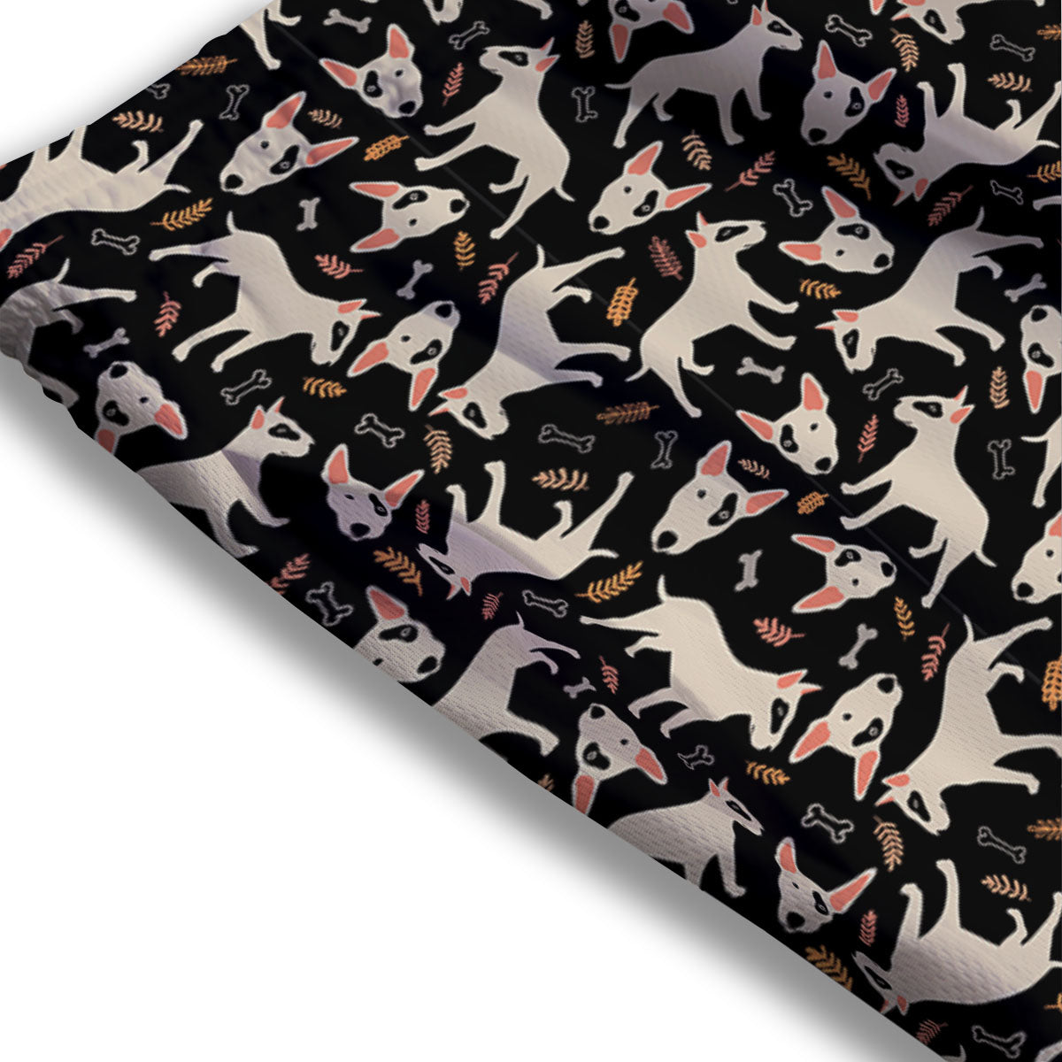 Bull Terrier Doodle Print Pattern Mesh Shorts