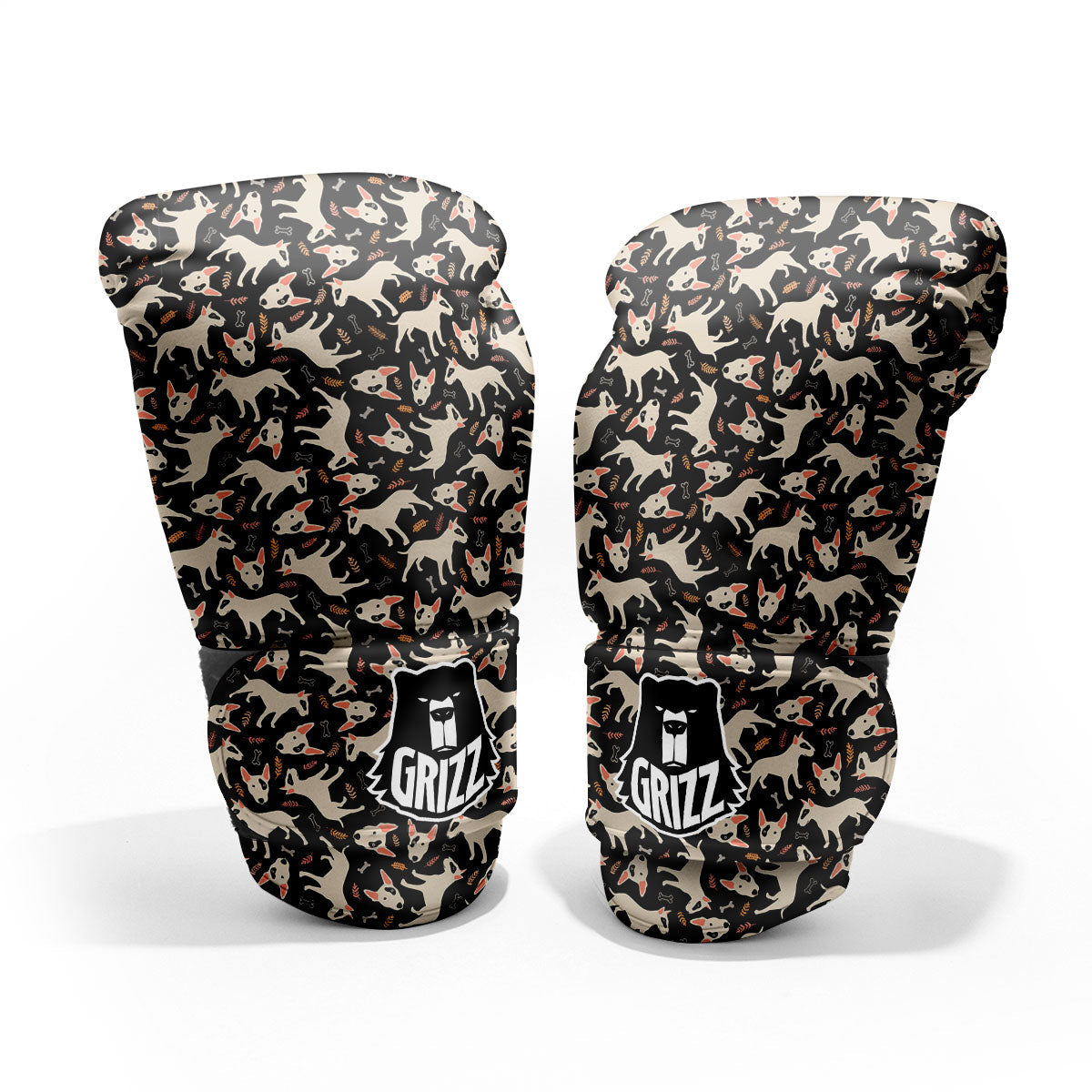 Bull Terrier Doodle Print Pattern Pro Boxing Glove