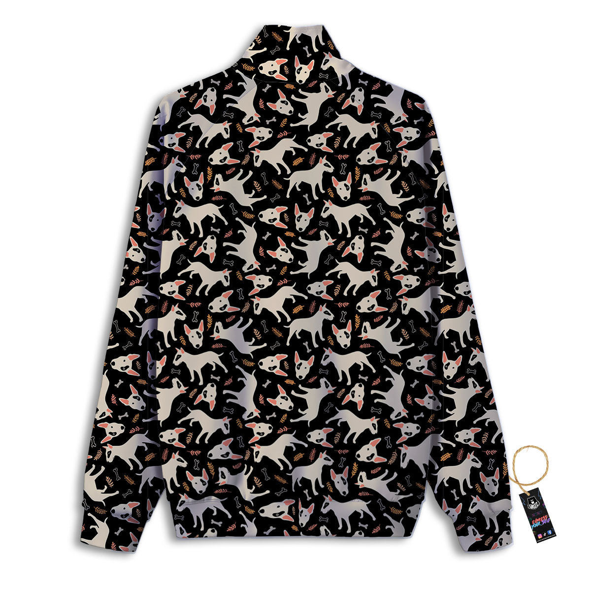 Bull Terrier Doodle Print Pattern Track Jacket-grizzshop