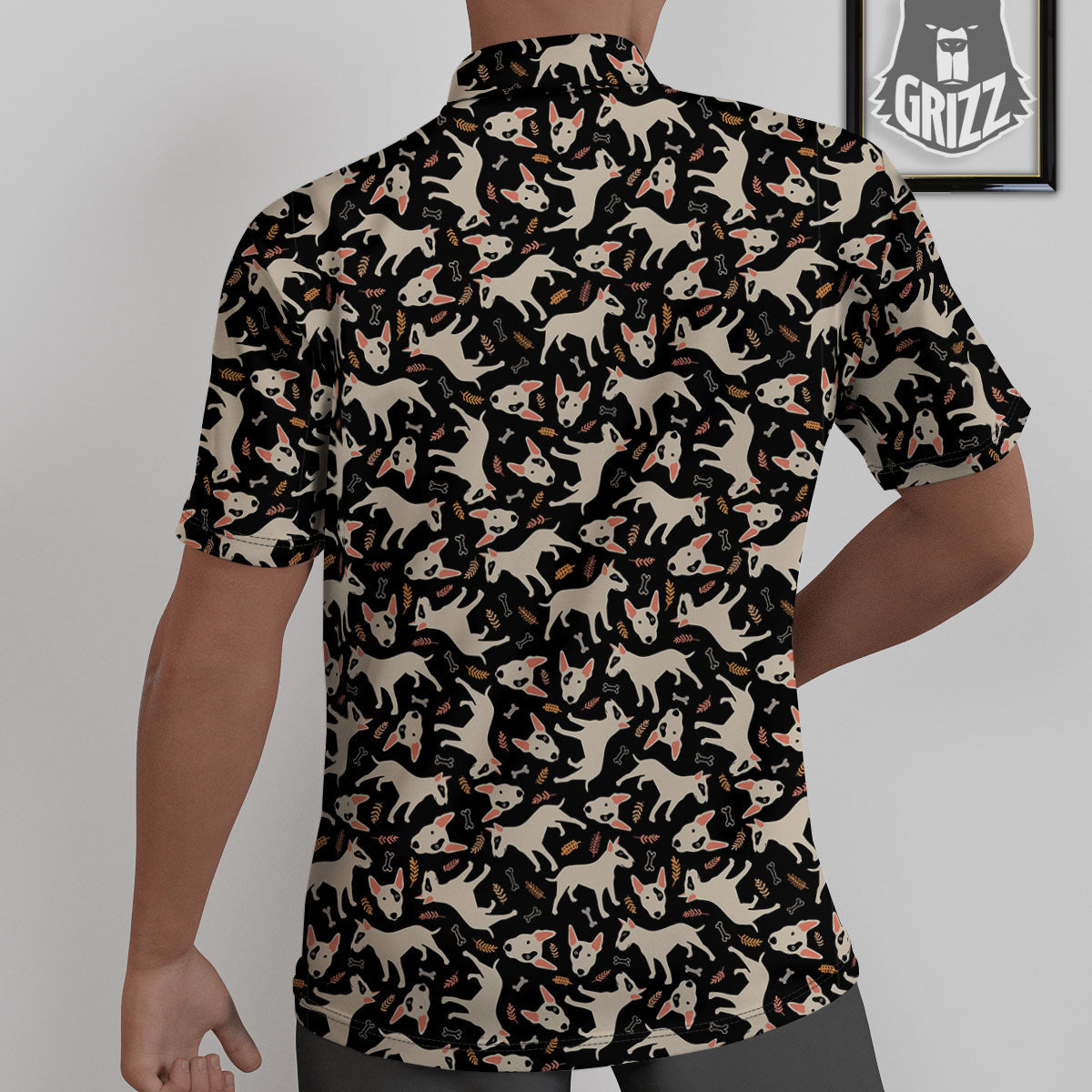 Bull Terrier Doodle Print Pattern Untucked Shirts-grizzshop