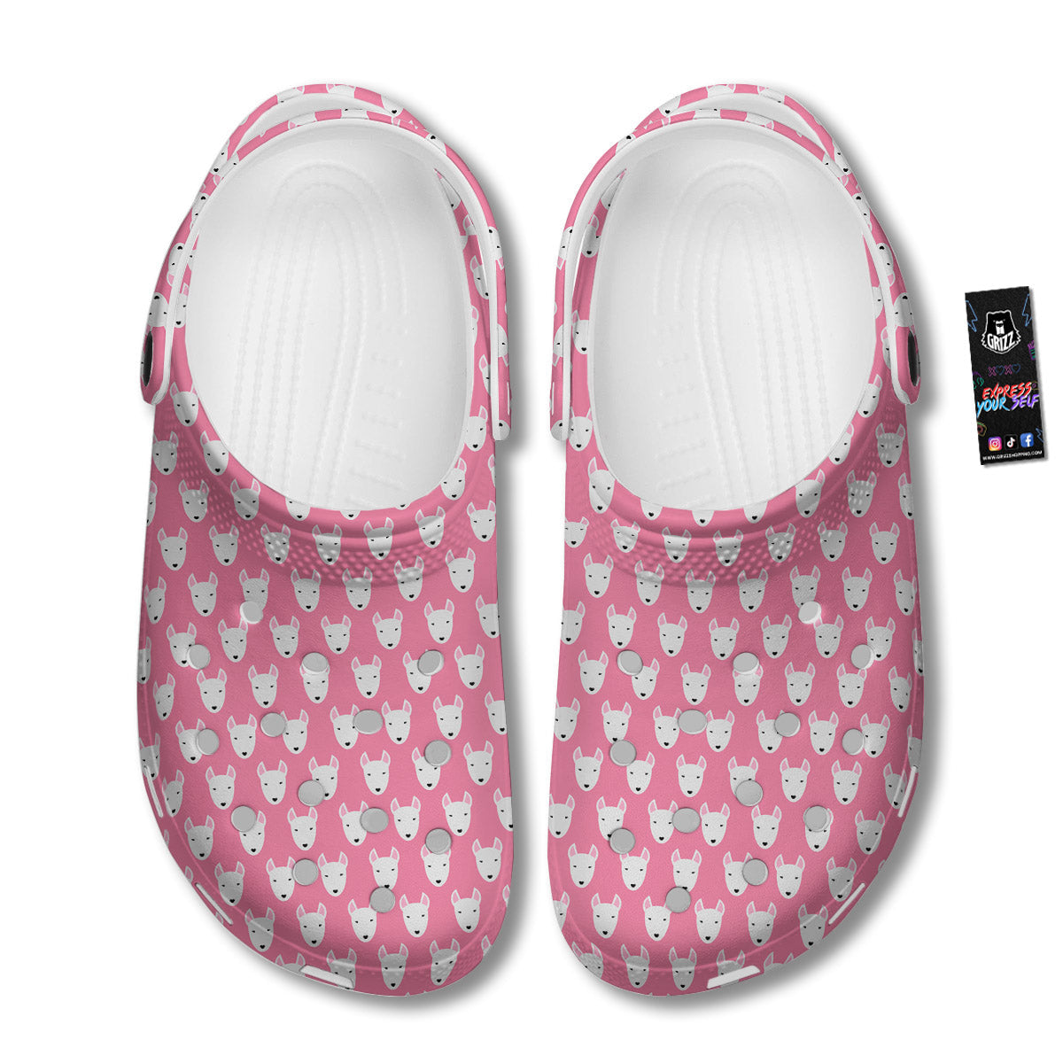 Bull Terrier Faces Cute Print Pattern Clog-grizzshop