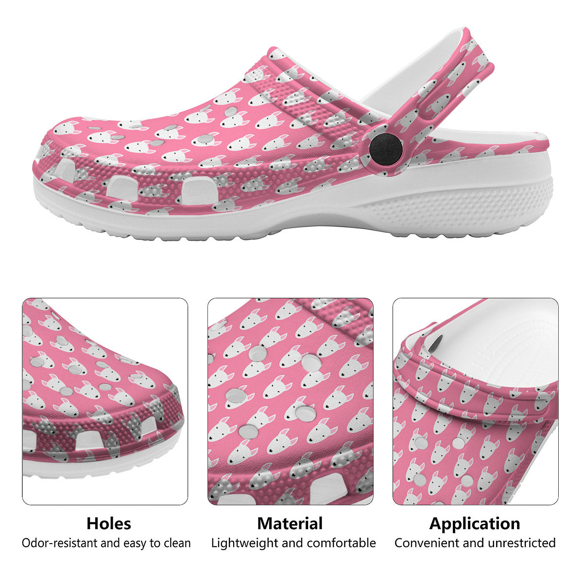 Bull Terrier Faces Cute Print Pattern Clog-grizzshop